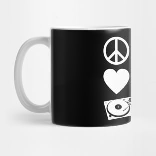 DJ Turntable - Peace Love DJ Record Music Gift Mug